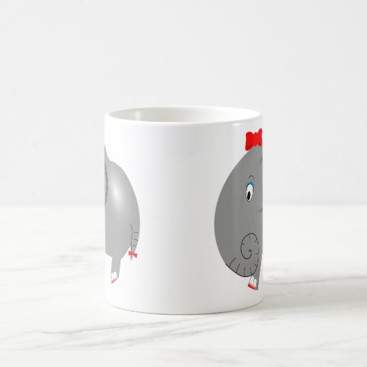 Mug Eléphant de fille avec mât rouge mou (Centre)