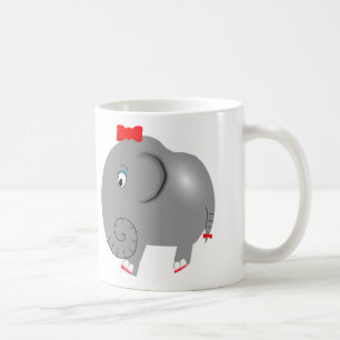 Mug Eléphant de fille avec mât rouge mou