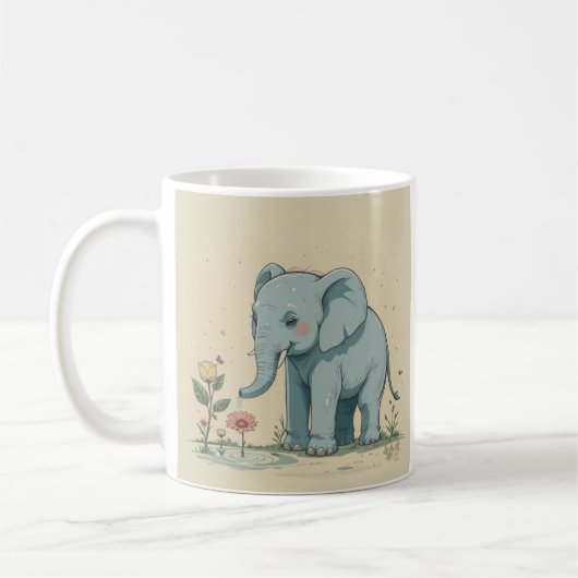 Mug Eléphant de puissance de fleur : Gardener de la na (Gauche)