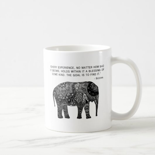 Mug Éléphant de sagesse de henné de Bouddha (Droite)