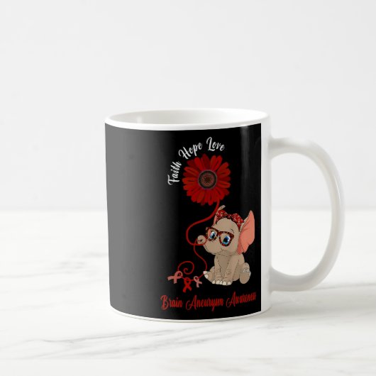 Mug Éléphant de sensibilisation à l'anévrisme cérébral (Droite)