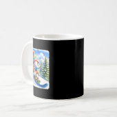 Mug Elephant De Snowboard Sur Snowy Hill Avec Pins. Co (Devant gauche)