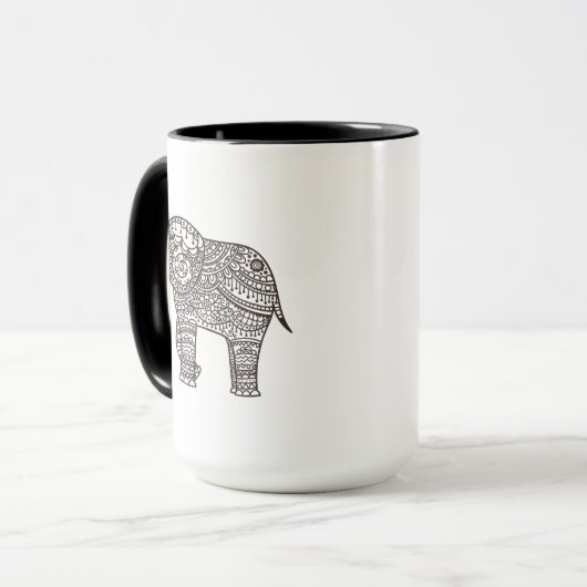 Mug Éléphant décoratif de style (Devant gauche)