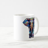 Mug Eléphant en verre à plusieurs couleurs 3 (Devant droit)