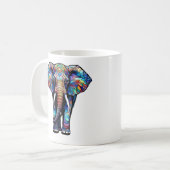 Mug Eléphant en verre à plusieurs couleurs 3 (Devant gauche)