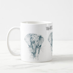 Mug Eléphant encre noire dessin drôle dire