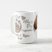 Mug Eléphant et bébé, notre première fête des mères en (Devant gauche)