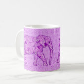 Mug Eléphant fleur - améthyste violet (Devant gauche)