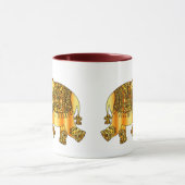 Mug Éléphant fleuri avec le tronc augmenté pour la (Centre)