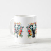 Mug Eléphant floral coloré (Devant gauche)