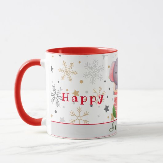 Mug Elephant Holidays Personnaliser Texte et nom (Gauche)