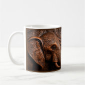 Mug Eléphant imprimé en cuir 3D (Gauche)