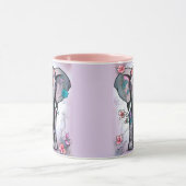 Mug Éléphant indien gris orné de fleurs (Centre)