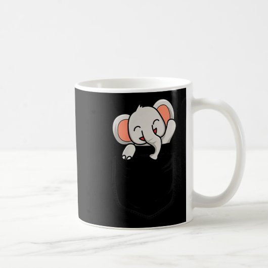 Mug Elephant Lovers Cute Funny Elephant In Cket (Droite)
