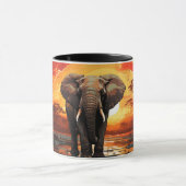 Mug Eléphant majestueux au coucher du soleil (Centre)