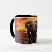 Mug Eléphant majestueux au coucher du soleil (Devant gauche)