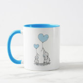 Mug Elephant Maman & Bébé Bleu Baby shower de la fête  (Gauche)