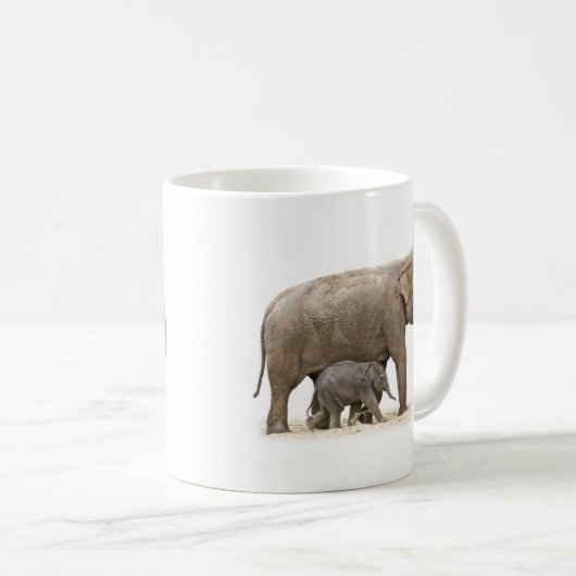 Mug Eléphant mère et bébé (Devant droit)