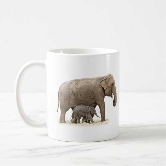 Mug Eléphant mère et bébé (Gauche)