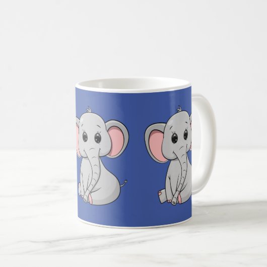 Mug Eléphant mignon (Devant droit)