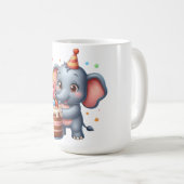 Mug Éléphant Mignon 12ème Anniversaire (Devant droit)