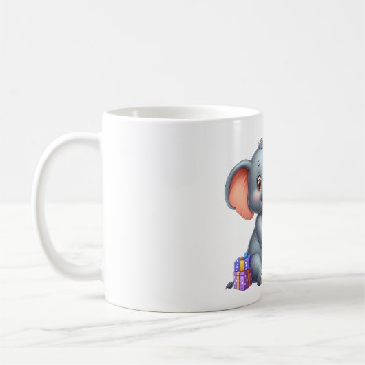 Mug Éléphant Mignon 5ème Anniversaire (Gauche)