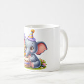 Mug Éléphant Mignon 6ème Anniversaire (Devant droit)