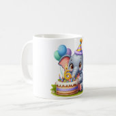 Mug Éléphant Mignon 6ème Anniversaire (Devant gauche)