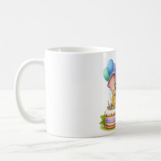 Mug Éléphant Mignon 6ème Anniversaire (Gauche)