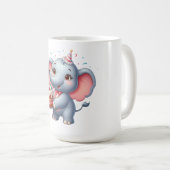 Mug Éléphant Mignon 7ème Anniversaire (Devant droit)