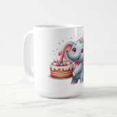 Mug Éléphant Mignon 7ème Anniversaire (Devant gauche)
