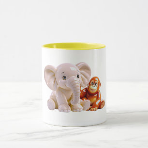 Mug Éléphant Mignon et Bébé Orang-outan Meilleurs Amis