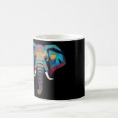 Mug Eléphant mignon faible poly illustration (Devant droit)