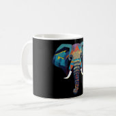 Mug Eléphant mignon faible poly illustration (Devant gauche)