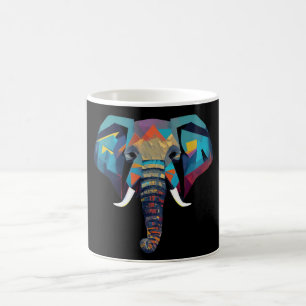 Mug Eléphant mignon faible poly illustration