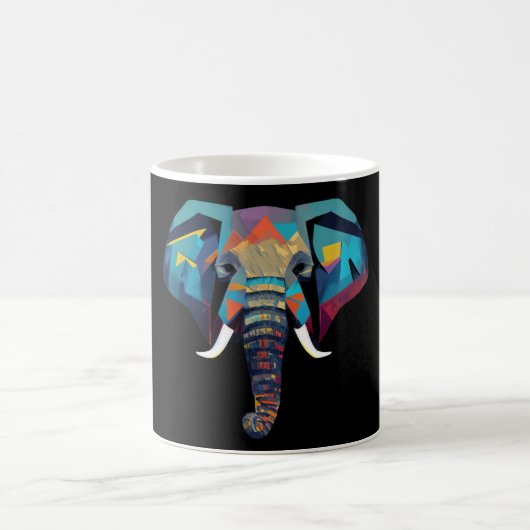 Mug Eléphant mignon faible poly illustration (Centre)