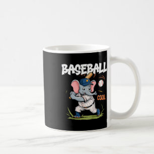 Mug Éléphant mignon pour enfants jouant au baseball po