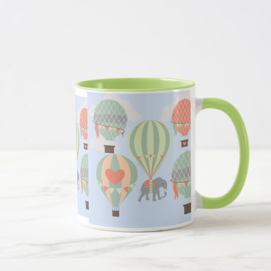 Mug Eléphant mignon Riding Ballons à air chaud se leva (Droite)