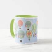 Mug Eléphant mignon Riding Ballons à air chaud se leva (Devant gauche)