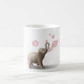 Mug éléphant mignon soufflant les bulles roses (Centre)