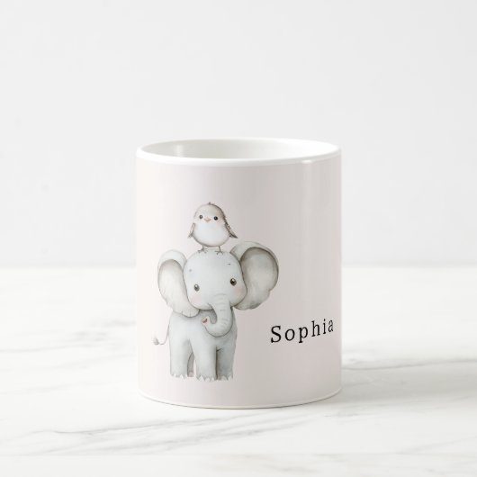 Mug Éléphant Oiseau Mignon (Centre)