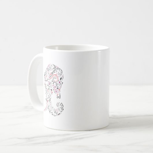 Mug éléphant orné (Devant gauche)