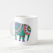 Mug Éléphant Orné Beau (Devant gauche)