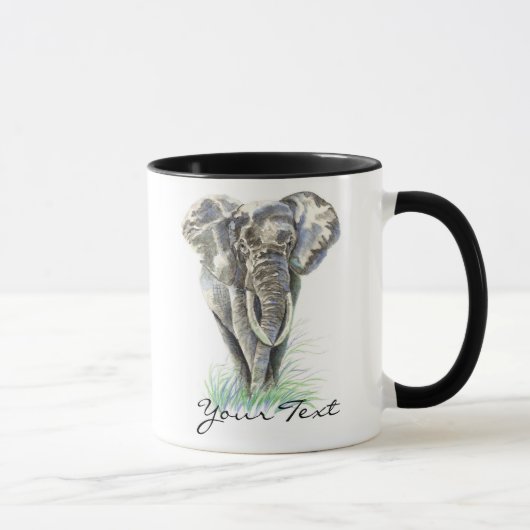 Mug Eléphant personnalisé - Aquarelle Collection d'ani (Droite)