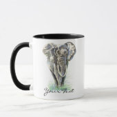 Mug Eléphant personnalisé - Aquarelle Collection d'ani (Gauche)