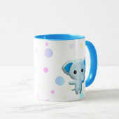 Mug Eléphant petit garçon bleu mignon (Devant droit)