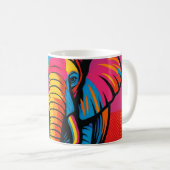 Mug éléphant pop-art (Devant droit)