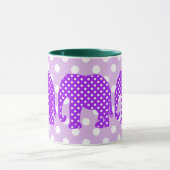 Mug Éléphant pourpre et blanc de pois (Centre)