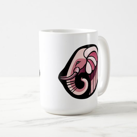 Mug Eléphant rose (Devant droit)