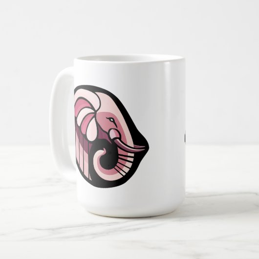 Mug Eléphant rose (Devant gauche)